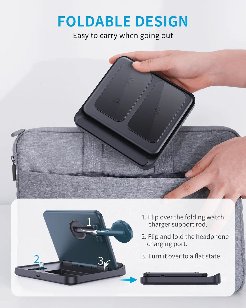 3 in 1 Foldable Wireless Charger For Z Fold Series